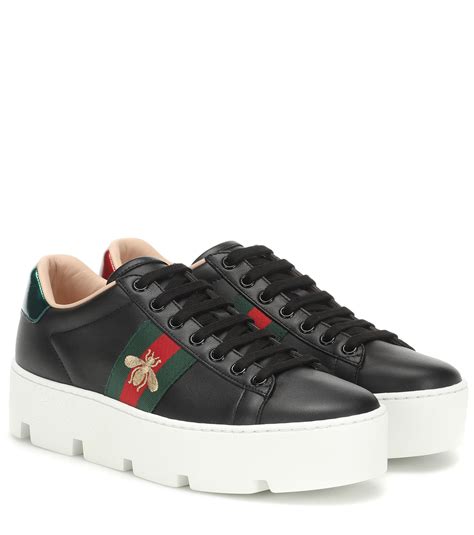 gucci ace platform sneakers black.